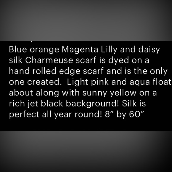 Charmeuse Hand Painted Lilly Silk Scarf - Picture 11 of 11